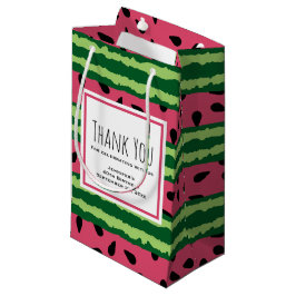 Bolsa De Regalo Pequeña Patrón de sandía suave rosa y verde gracias