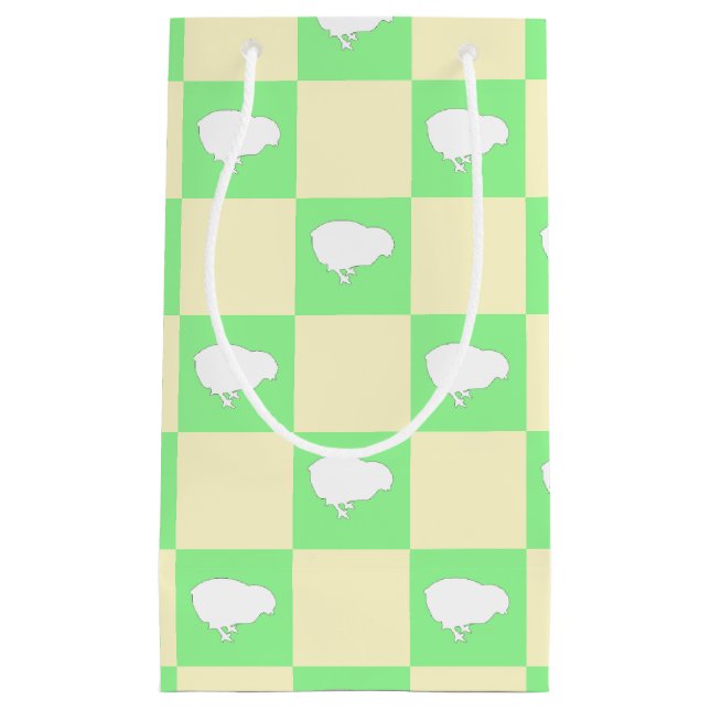 Bolsa De Regalo Pequeña Patrón de tablero de cheques de Pascua con motivo  (Anverso)