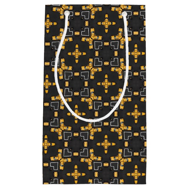 Bolsa De Regalo Pequeña Patrón de Taxi Amarillo Brillante (Anverso)