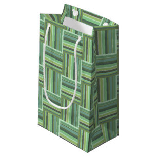Bolsa De Regalo Pequeña Patrón de tejido de rayas de color verde oliva