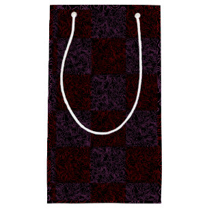 Bolsa De Regalo Pequeña Patrón de terreno rojo 01x4B negro BG