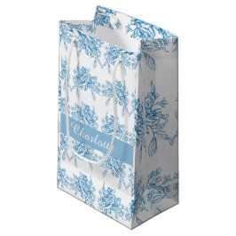 Bolsa De Regalo Pequeña Patrón de Toile Francés Azul