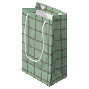 Bolsa De Regalo Pequeña Patrón de verificación de gris azul brillante y el