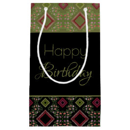 Bolsa De Regalo Pequeña Patrón Detenido Con Borgoña