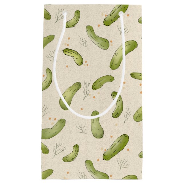 Bolsa De Regalo Pequeña Patrón Dill Pickle (Anverso)