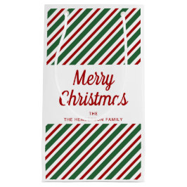 Bolsa De Regalo Pequeña Patrón festivo rojo y verde Feliz Navidad