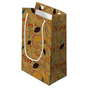 Bolsa De Regalo Pequeña patrón floral retro de origen mestizo paisley