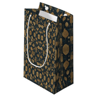 Bolsa De Regalo Pequeña Patrón futurista con hojas