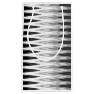 Bolsa De Regalo Pequeña Patrón gris negro blanco Zig Zag