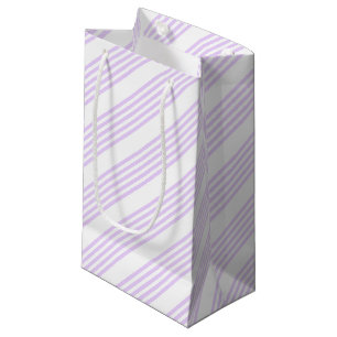 Bolsa De Regalo Pequeña Patrón Lilac púrpura y blanco de cinco rayas