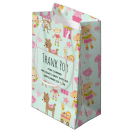 Bolsa De Regalo Pequeña Patrón lindo con animales felices y juguetes graci