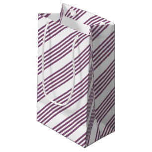 Bolsa De Regalo Pequeña Patrón malva morado y blanco de cinco rayas