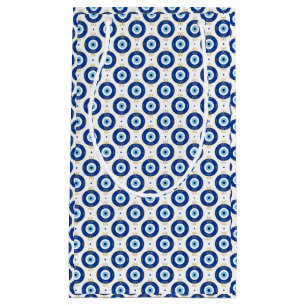 Bolsa De Regalo Pequeña Patrón moderno del ojo turco azul y dorado de prot