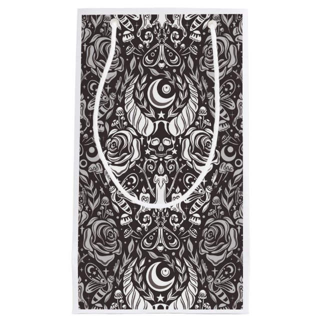 Bolsa De Regalo Pequeña Patrón monocromo gótico (Anverso)