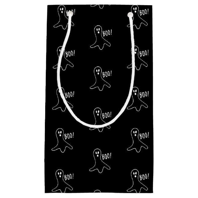 Bolsa De Regalo Pequeña Patrón negro y blanco de Halloween (Anverso)