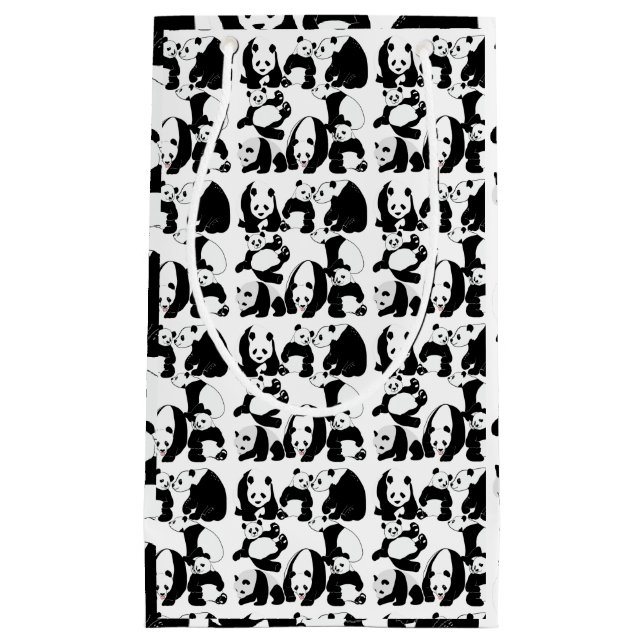 Bolsa De Regalo Pequeña Patrón Panda BG blanco (Anverso)
