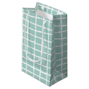 Bolsa De Regalo Pequeña Patrón Pastel Blue Check Elegante y Único