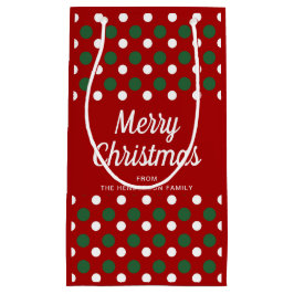 Bolsa De Regalo Pequeña Patrón rojo moderno Feliz Navidad