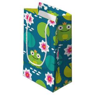 Bolsa De Regalo Pequeña Patrón sin soldadura de rana y nenuphar