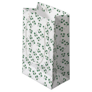 Bolsa De Regalo Pequeña Patrón verde de Shamrock en bolsita de regalo pequ