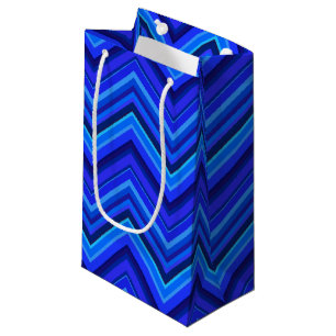 Bolsa De Regalo Pequeña Patrón zigzag de franjas azules