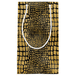 BOLSA DE REGALO PEQUEÑA PATRONES ALIGADORES NEGROS Y ORO