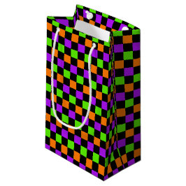 BOLSA DE REGALO PEQUEÑA PATRONES DE HALLOWEEN DE COLOR AMARILLO VERDE PURP