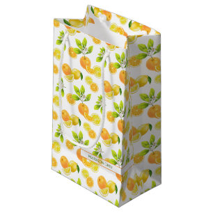 Bolsa De Regalo Pequeña Patten de cítricos y Naranjas de arte