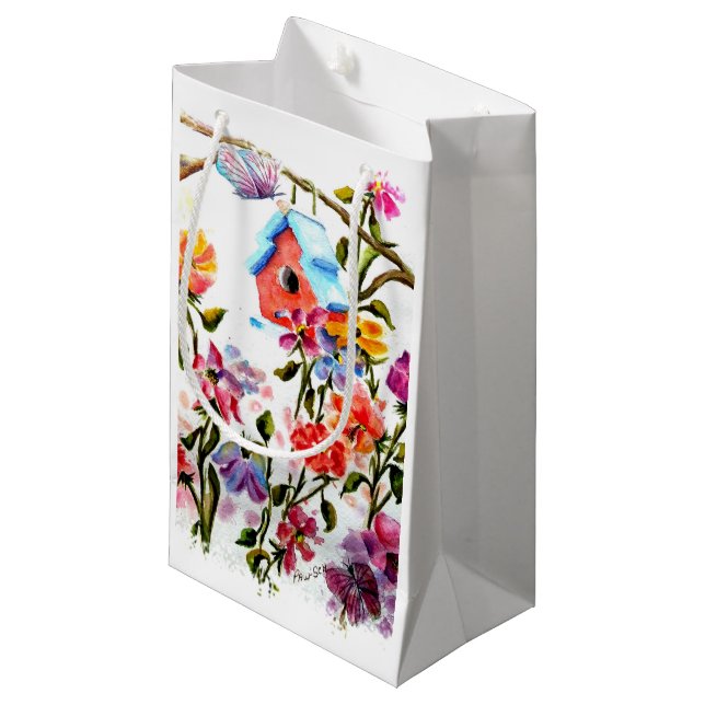 BOLSA DE REGALO PEQUEÑA PAW IMPRESIONES CASA DE AVES (Angulo Anverso)