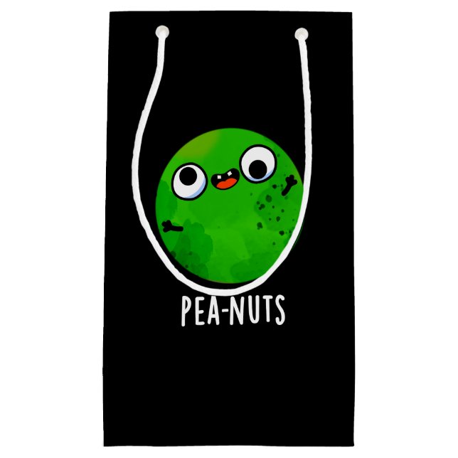 Bolsa De Regalo Pequeña Pea-nut Gracioso Crazy Pea Pun Dark BG (Anverso)