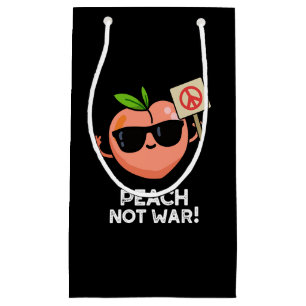 Bolsa De Regalo Pequeña Peach Not War Funny Fruit Pun Dark BG