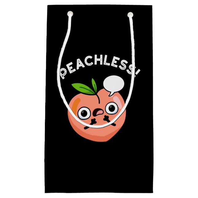 Bolsa De Regalo Pequeña Peachless Funny Fruit Pun Dark BG (Anverso)