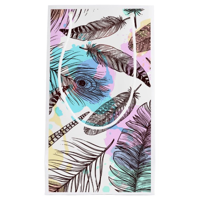 Bolsa De Regalo Pequeña Peacock Feather (Anverso)