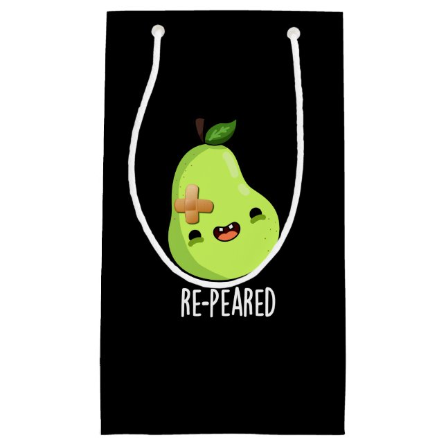 Bolsa De Regalo Pequeña Pear Pun Oscuro Fruit Funny Re-Pearado BG (Anverso)