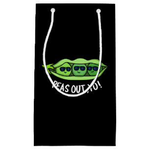 Bolsa De Regalo Pequeña Peas Out Yo Funny Peas Pun Dark BG