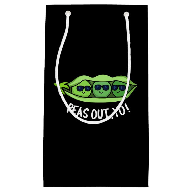 Bolsa De Regalo Pequeña Peas Out Yo Funny Peas Pun Dark BG (Anverso)