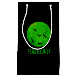 Bolsa De Regalo Pequeña Peas Y La Tranquila Graciosa Veggie Pea Pun Dark B