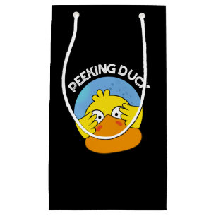 Bolsa De Regalo Pequeña Peeking Duck Gracioso Animal Chino Dish Pun Dark B