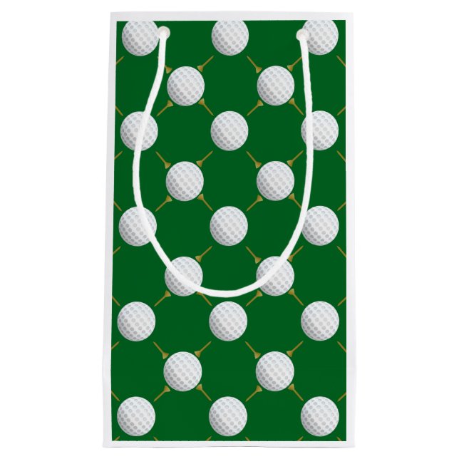 Bolsa De Regalo Pequeña Pelotas de golf y camisetas en verde (Anverso)