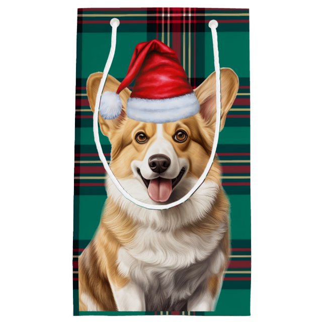 Bolsa De Regalo Pequeña Pembroke Welsh Corgi Perro Navidades festivos (Anverso)