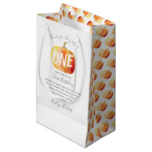 Bolsa De Regalo Pequeña Pequeña Calabaza Primer Cumpleaños Gracias