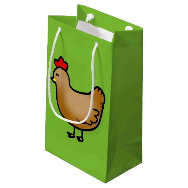 Bolsa De Regalo Pequeña pequeña gallina linda del pollo de la granja (Angulo reverso)
