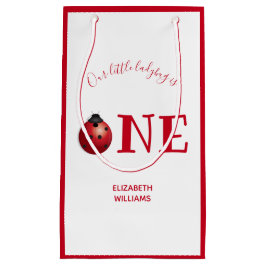 Bolsa De Regalo Pequeña Pequeña Ladybug Primer cumpleaños Red White