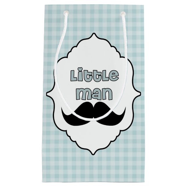 Bolsa De Regalo Pequeña Pequeño bigote hermoso del hombre de Baby Shower (Anverso)