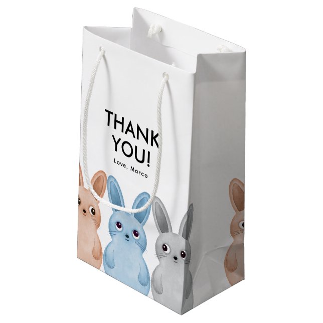Bolsa De Regalo Pequeña Pequeños conejitos gracias (Angulo reverso)