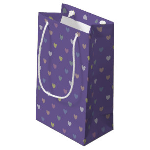 Bolsa De Regalo Pequeña Pequeños corazones de polka en morado ultrvioleta