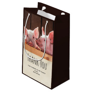 Bolsa De Regalo Pequeña Pequeños lechones rosados foto animal - Fiesta Gra