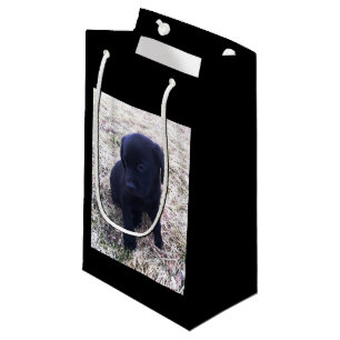 Bolsa De Regalo Pequeña Perrito negro del labrador retriever