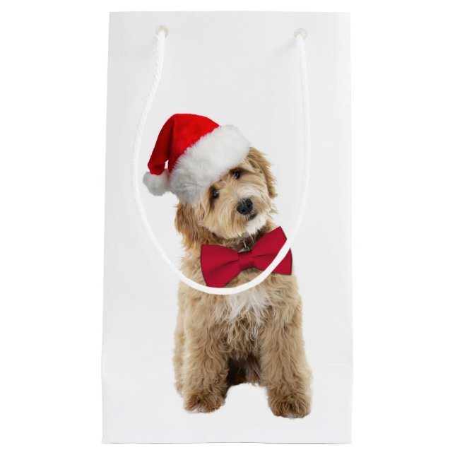 Bolsa De Regalo Pequeña Perro de Santa Doodle (Anverso)