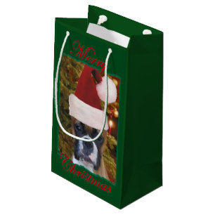 Bolsa De Regalo Pequeña Perro del boxeador del navidad